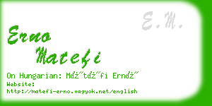 erno matefi business card